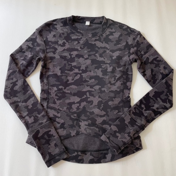 Lululemon WomenTop Sz4 Athletic Camo Jacquard Fitted Running Yoga Performance - Picture 2 of 13